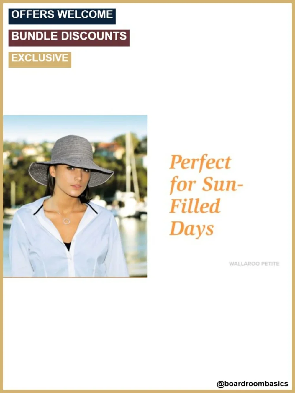 UPF 50+ Packable Adjustable Sun Hat with Wire Brim